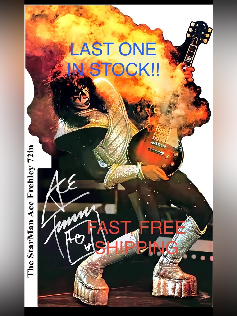 Ace Frehley LIFE SIZE Cardboard Cutout with Free Shipping! LAST ONE!